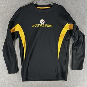 Steelers NFL Team Apparel Embroidered Training Shirt Mens Medium 2008 Athletic